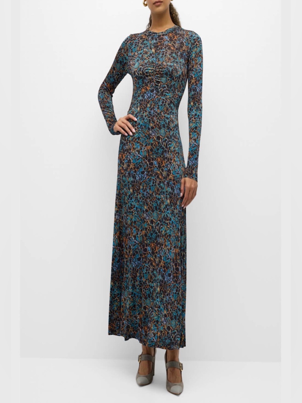 Ulla Johnson Naia Printed Jersey Maxi Dress in multihued caribaea print Size XL